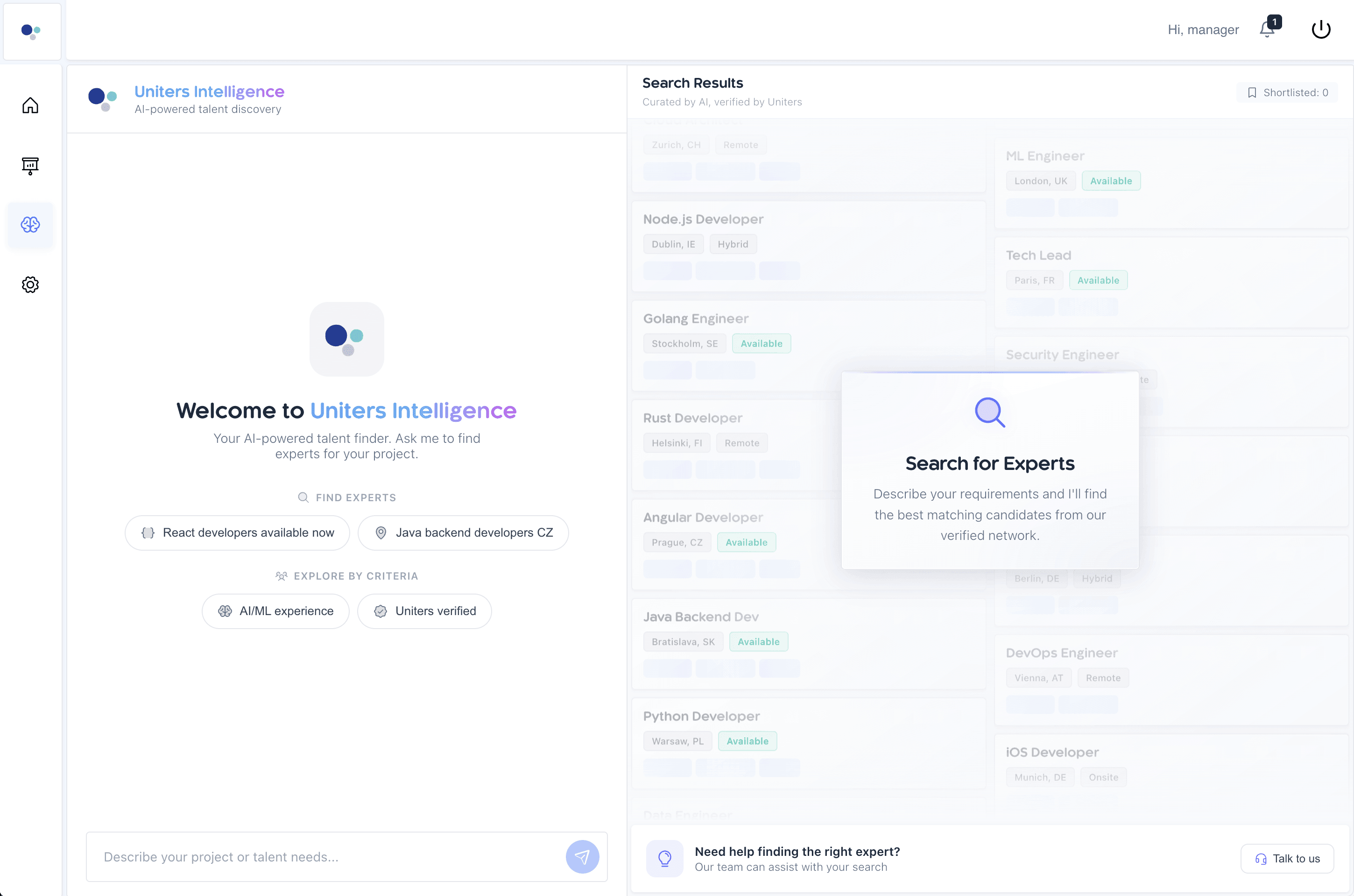 Uniters Intelligence: find your talent with AI matching